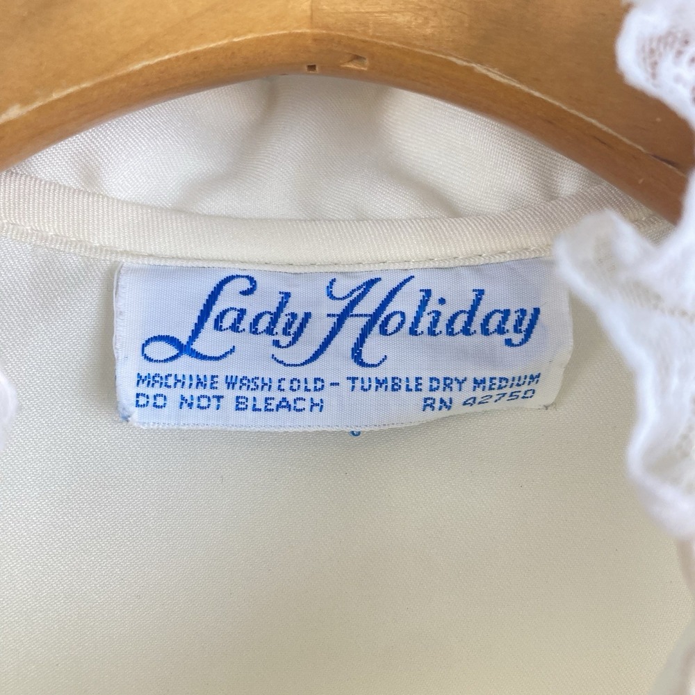 Vintage VTG 80s Lady Holiday Victorian Edwardian Blouse Lace Cottage Prairie M - Picture 3 of 10